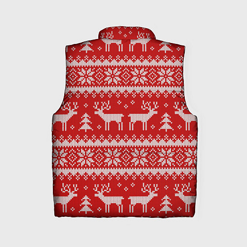 Женский жилет Вязаный зимний узор с оленями / 3D-Светло-серый – фото 2