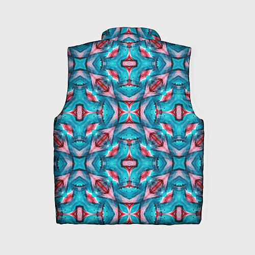 Женский жилет Калейдоскопический узор из голубых и красных штрих / 3D-Черный – фото 2