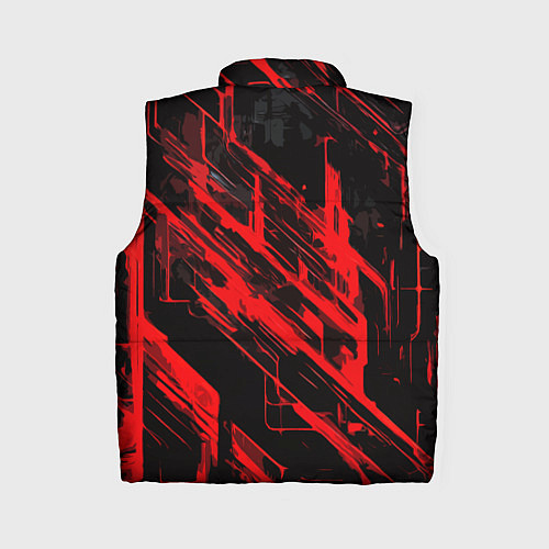 Женский жилет Red stripes on a black background / 3D-Черный – фото 2