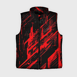 Женский жилет Red stripes on a black background, цвет: 3D-черный