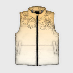 Женский жилет Градиент желтый с цветами, цвет: 3D-светло-серый
