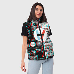 Женский жилет Twenty one pilots glitch pattern, цвет: 3D-черный — фото 2
