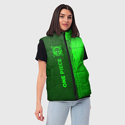 Женский жилет One Piece - green gradient по-вертикали, цвет: 3D-черный — фото 2