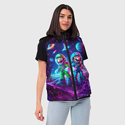 Женский жилет Космонавты Марио и Луиджи покоряют космос - нейроа, цвет: 3D-светло-серый — фото 2