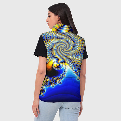 Женский жилет Фрактальный психоделики узор / 3D-Красный – фото 4