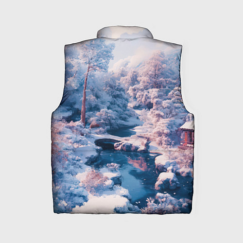 Женский жилет Японская зима в сельской местности / 3D-Черный – фото 2