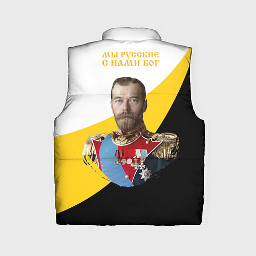 Женский жилет Мы русские с нами Бог малый желтый крест Николай I / 3D-Черный – фото 2