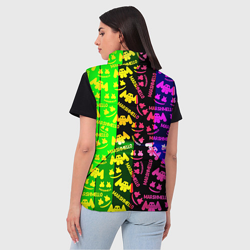 Женский жилет Marshmello pattern neon steel / 3D-Красный – фото 4