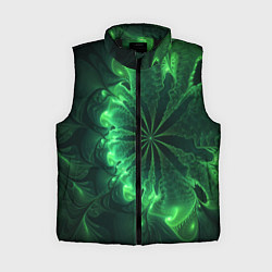 Женский жилет Оптический зелёный фрактал