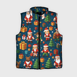 Женский жилет Mintrcraft pattern новый год, цвет: 3D-черный