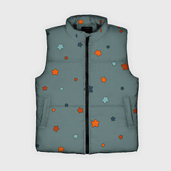 Женский жилет Нарисованные звезды, цвет: 3D-черный