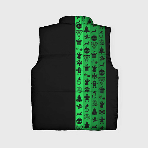 Женский жилет Новогодние узоры / 3D-Черный – фото 2