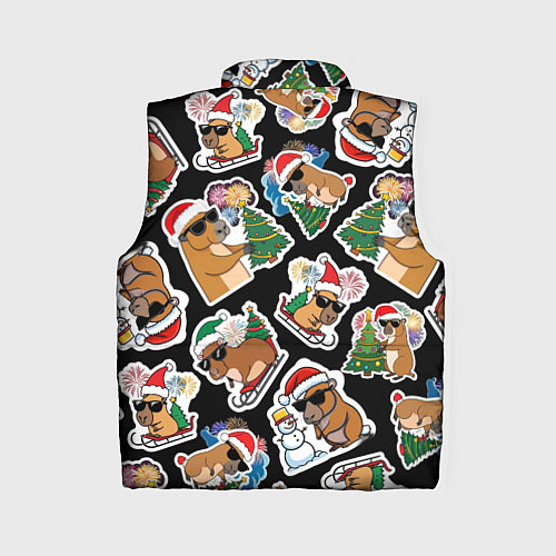 Женский жилет Новогодняя капибара с ёлкой / 3D-Черный – фото 2