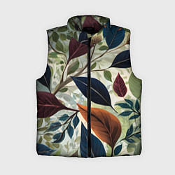 Женский жилет Листья искусство, цвет: 3D-черный
