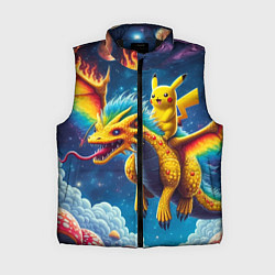 Женский жилет Pikachu on a fabulous dragon - neon glow