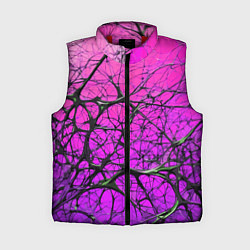 Женский жилет Чёрные волокна и фиолетовый градиент абстракция, цвет: 3D-красный