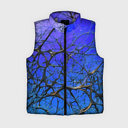 Женский жилет Чёрные волокна и синий фон абстракция