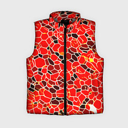 Женский жилет Абстрактные плитки красные и чёрные