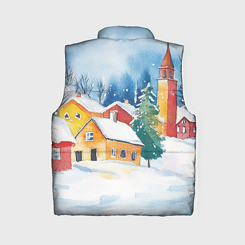 Женский жилет Новогодний праздничный город / 3D-Красный – фото 2