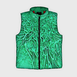 Женский жилет Зелёный симбионт абстракция, цвет: 3D-красный