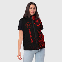 Женский жилет Twenty One Pilots - red gradient по-вертикали, цвет: 3D-черный — фото 2
