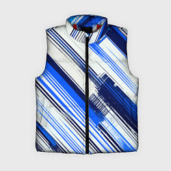 Женский жилет Синие диагональные полосы на белом фоне