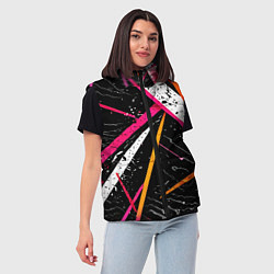 Женский жилет Разноцветные праздничные линии, цвет: 3D-красный — фото 2