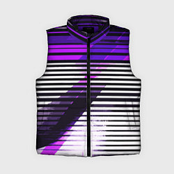 Женский жилет Фиолетово-чёрные полосы на белом фоне