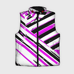 Женский жилет Розово-чёрные полосы на белом фоне