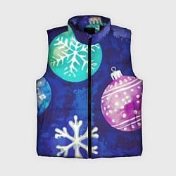 Женский жилет Новогодний узор, цвет: 3D-черный
