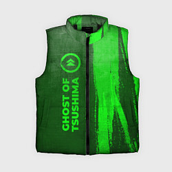 Женский жилет Ghost of Tsushima - green gradient по-вертикали, цвет: 3D-черный