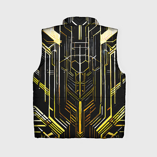 Женский жилет Gold lines on a black background / 3D-Светло-серый – фото 2