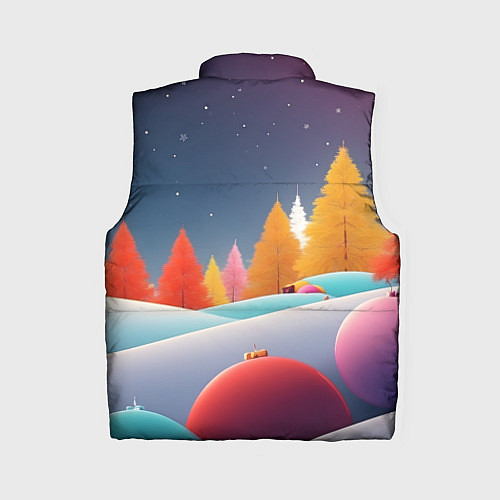 Женский жилет Яркие новогодние елки / 3D-Красный – фото 2