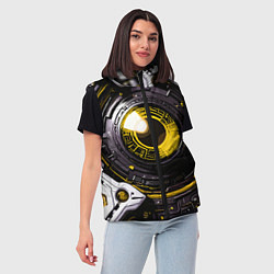 Женский жилет Жёлтая сфера киберпанк, цвет: 3D-красный — фото 2