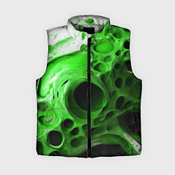 Женский жилет Зелёно-белая абстрактная структура, цвет: 3D-светло-серый