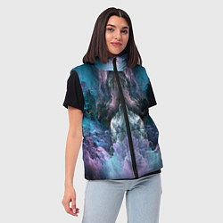 Женский жилет Фантастический неоновый космос, цвет: 3D-черный — фото 2