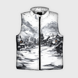 Женский жилет Город в снегу перед новым годом, цвет: 3D-светло-серый