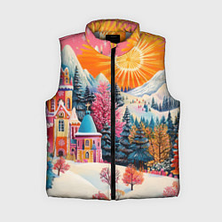 Женский жилет Новый год - горы и пейзаж