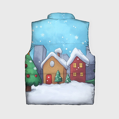 Женский жилет Домики новогодние / 3D-Светло-серый – фото 2
