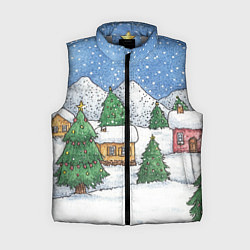 Женский жилет Домики и елки - новый год