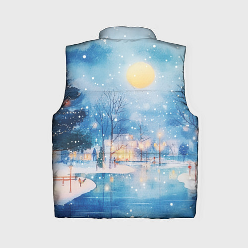 Женский жилет Новогодняя атмосфера - акварель / 3D-Светло-серый – фото 2
