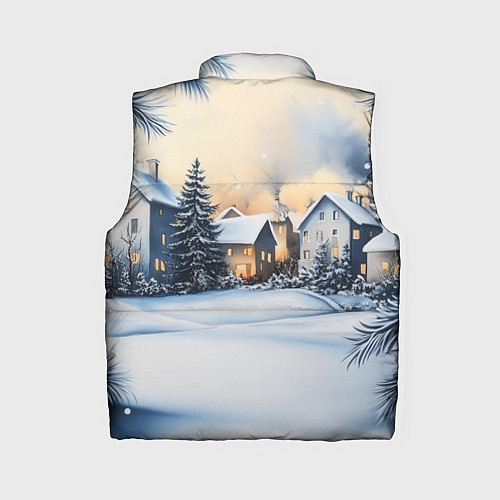 Женский жилет Зимний снежный двор / 3D-Светло-серый – фото 2