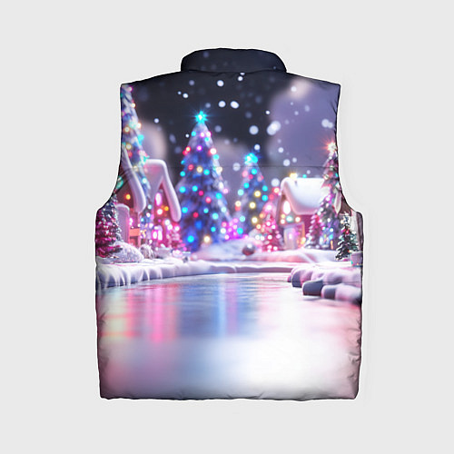 Женский жилет Новогоднее настроение фонариков / 3D-Красный – фото 2