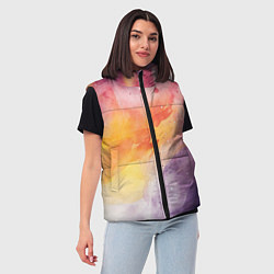 Женский жилет Краски акварели, цвет: 3D-черный — фото 2