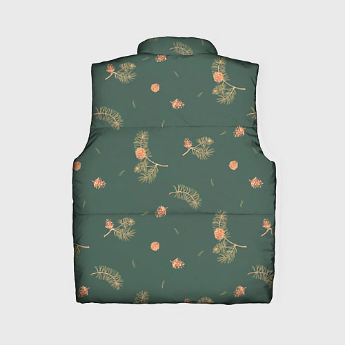 Женский жилет Сосновые ветки и шишки / 3D-Черный – фото 2