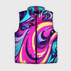 Женский жилет Сине-розовый узор, цвет: 3D-красный