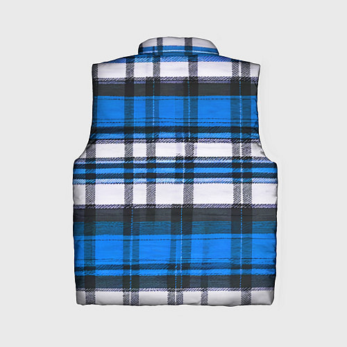 Женский жилет Сине-белая ткань в клетку / 3D-Черный – фото 2
