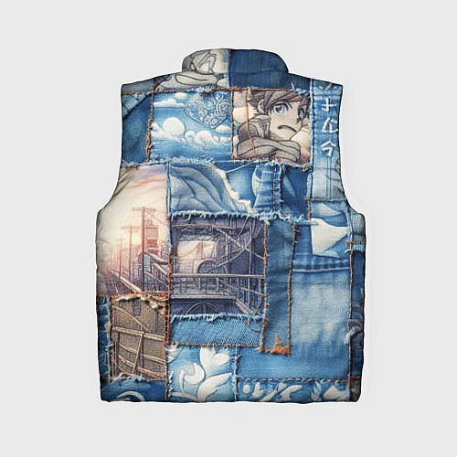 Женский жилет Пэчворк с мотивами аниме / 3D-Черный – фото 2