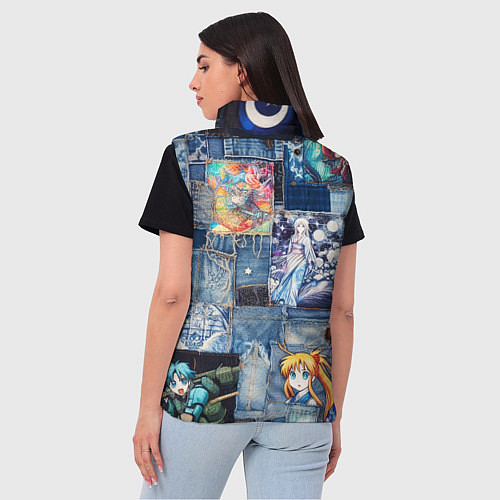 Женский жилет Микс аниме и пэчворк / 3D-Красный – фото 4