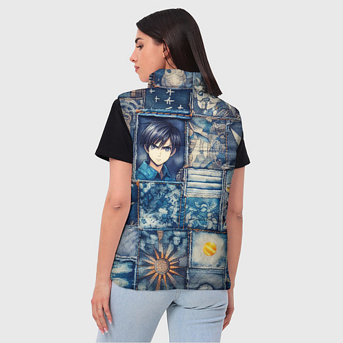 Женский жилет Аниме микс и пэчворк / 3D-Красный – фото 4